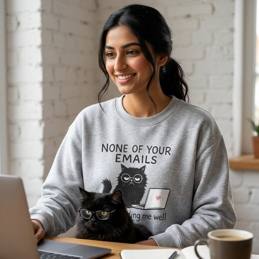 ''None Of Your Emails ...'' | Cute Cat Sweatshirt | Nunu&Miao Studio