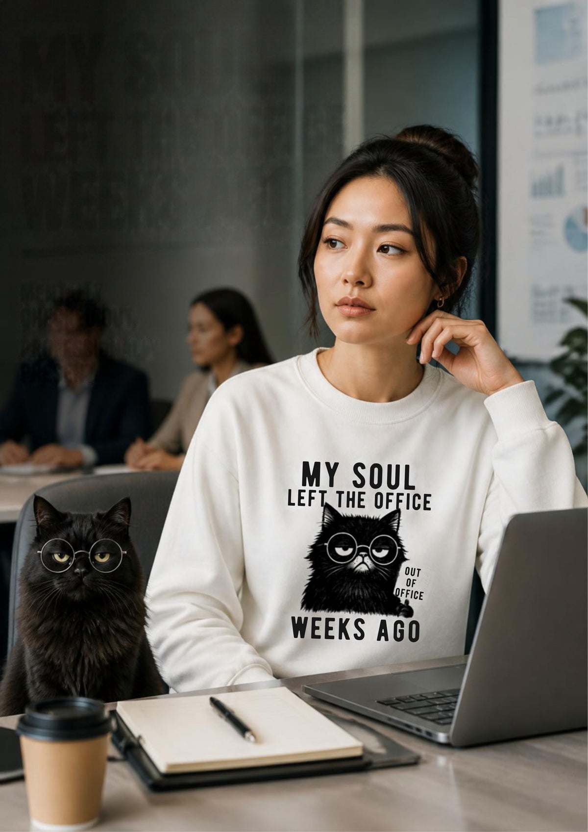 ''My Sould Left The ...'' | Cute Cat Sweatshirt | Nunu&Miao Studio
