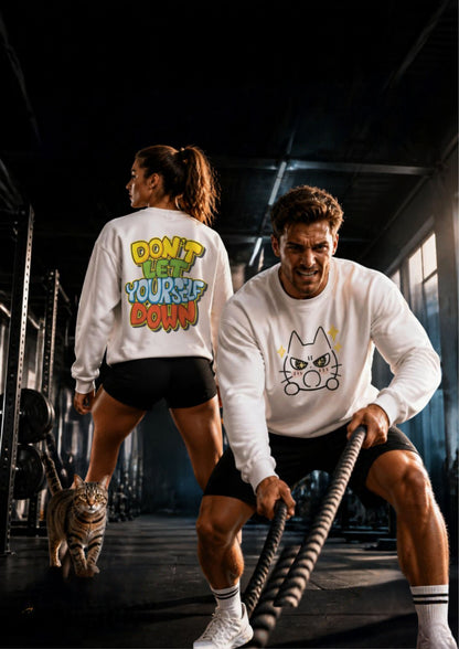 ''Don't Let Yourself Down.'' | Cute Cat Sweatshirt | Nunu&Miao Studio