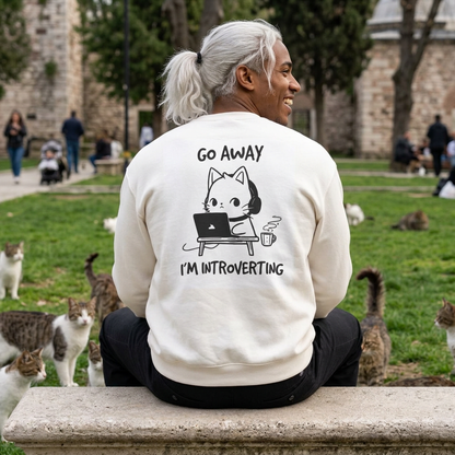 ''Go Away I am Introverting ...'' |Cat Sweatshirt | Nunu&Miao Studio