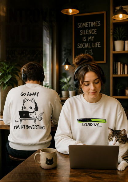 ''Go Away I am Introverting ...'' |Cat Sweatshirt | Nunu&Miao Studio