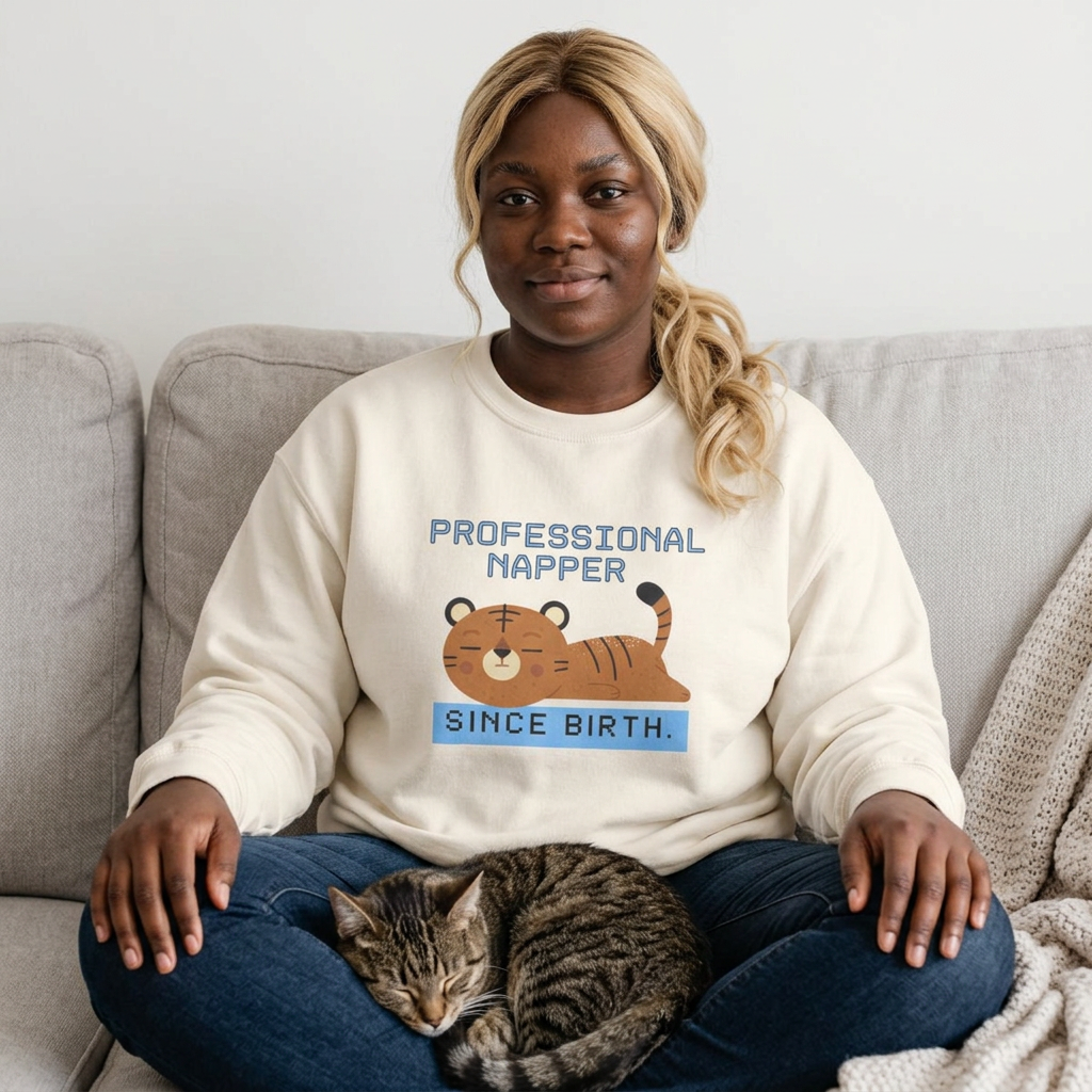 ''Professional Napper Since Birth'' |Cat Sweatshirt | Nunu&Miao Studio