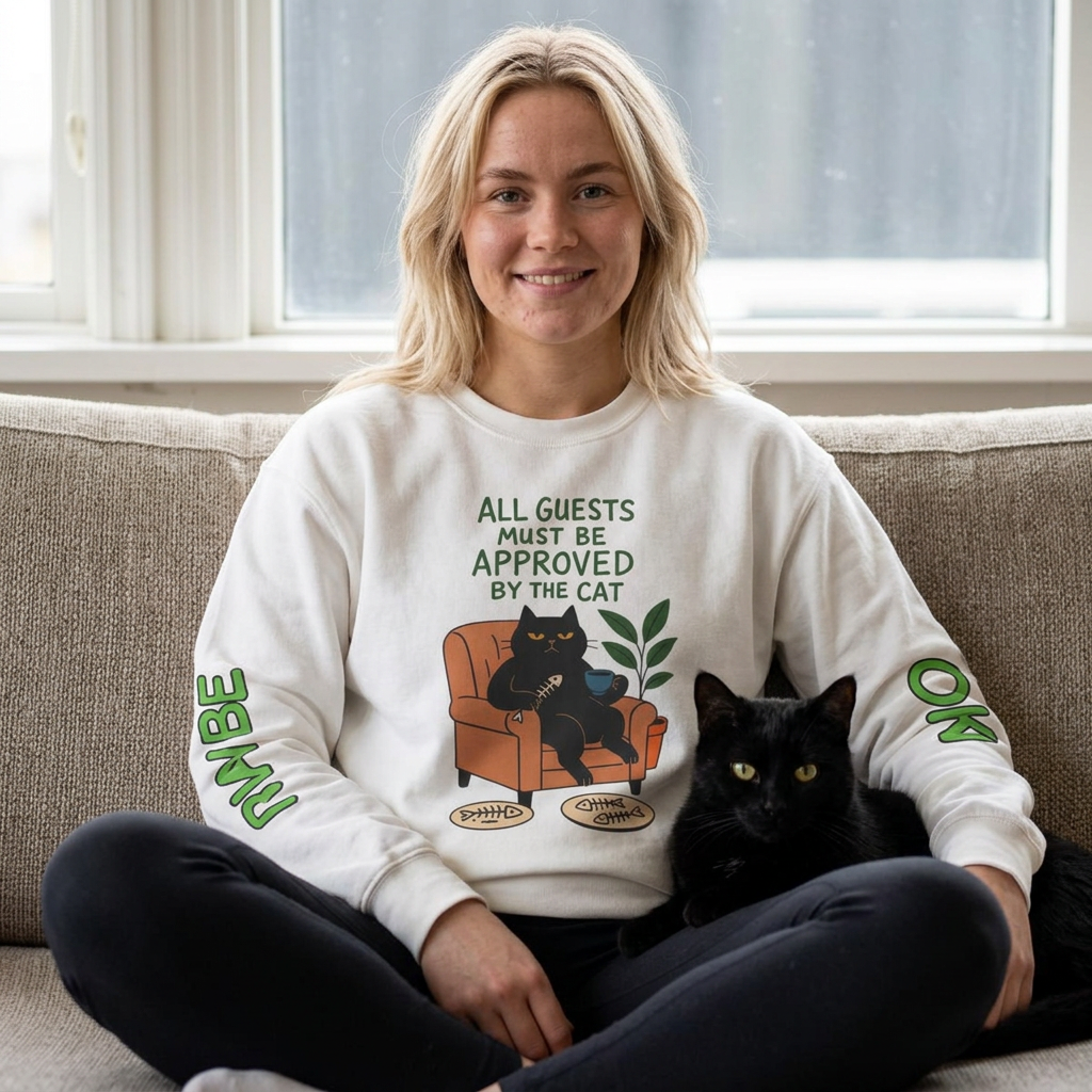 ''All Guests Must Be Approved...'' |Cat Sweatshirt | Nunu&Miao Studio