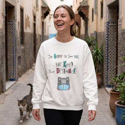 ''I'Am Happy To See You...'' |Cat Sweatshirt | Nunu&Miao Studio