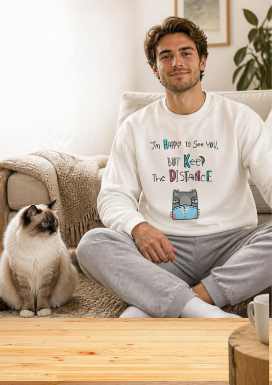 ''I'Am Happy To See You...'' |Cat Sweatshirt | Nunu&Miao Studio
