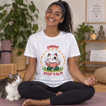 ''Ommm, Keep Calm'' Cat T-Shirt | Nunu&Miao Studio