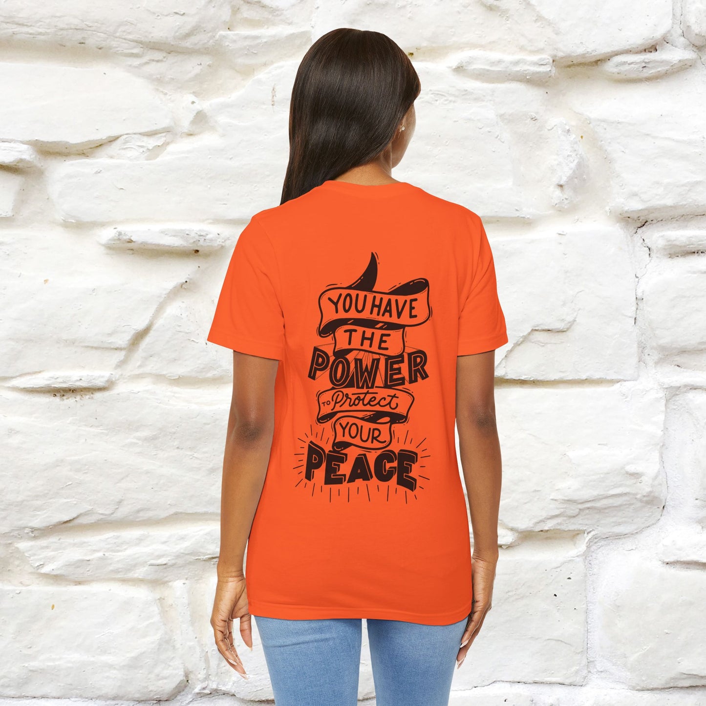 "You Have the Power to Protect Your Peace" Cat T-Shirt| Front & Back Design | Nunu&Miao Studio - Nunu&Miao Studio