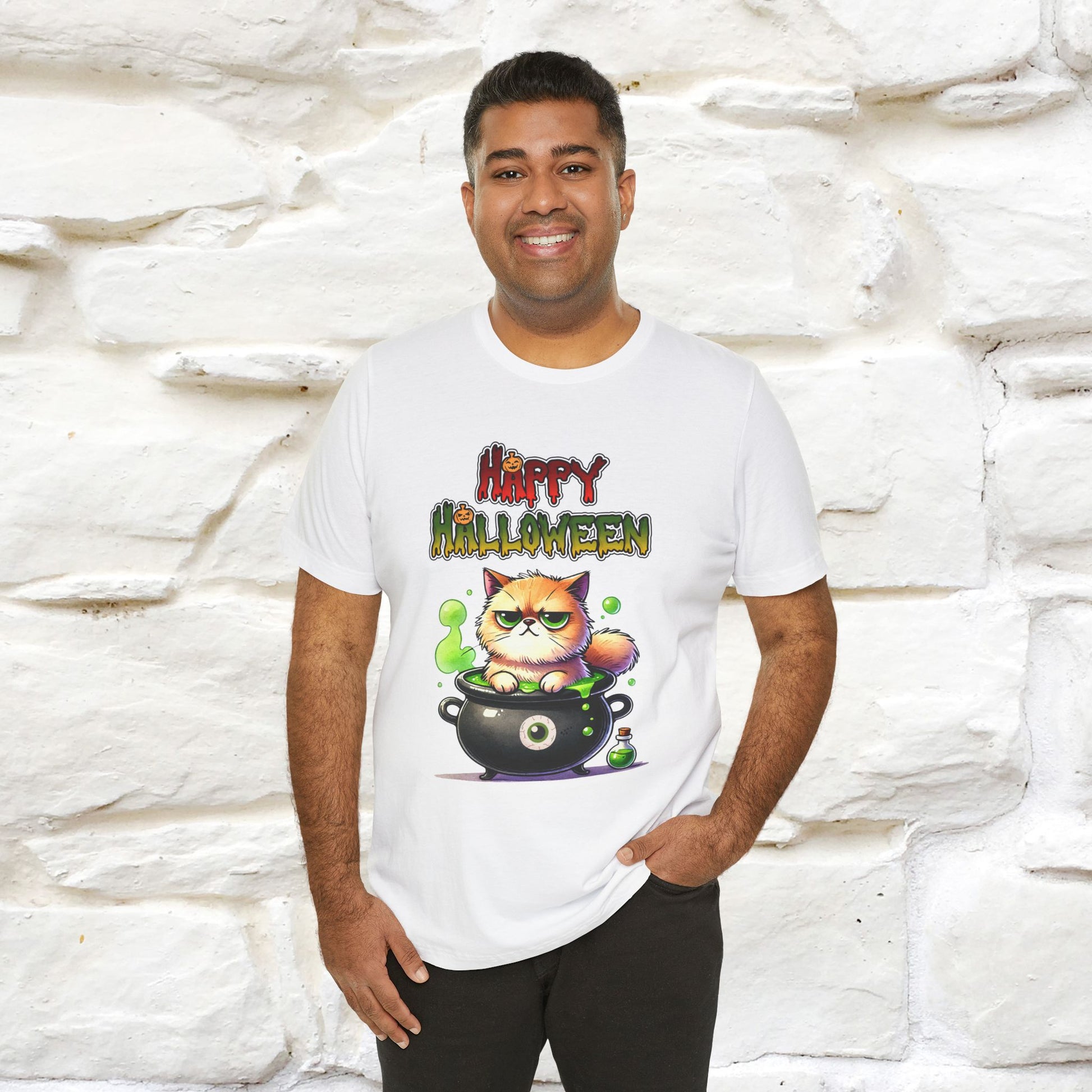 "Angry Cat Happy Halloween" Cat  T-shirt |Nunu&Miao Studio - Nunu&Miao Studio
