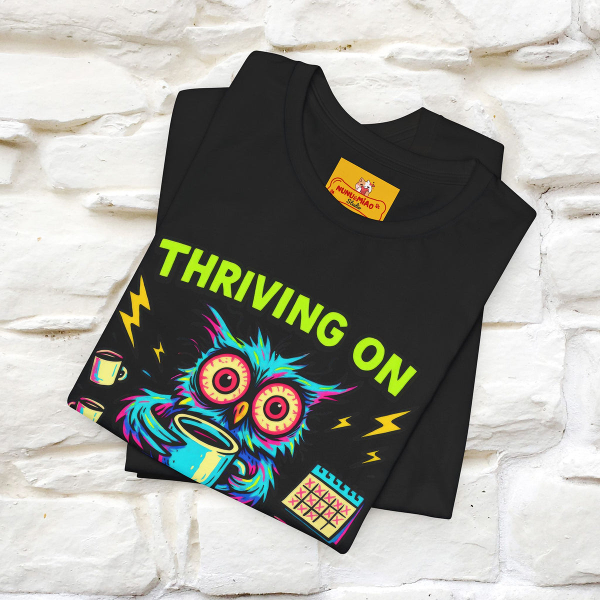 ''Thriving On Caffeine And Poor Choices''|  Sarcastic Cat T-Shirt | Nunu&Miao Studio