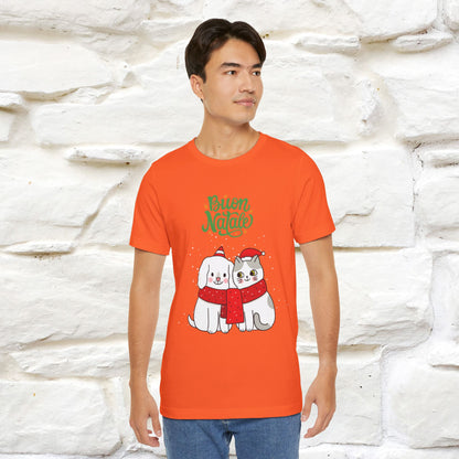 ''Buon Natale Cat and Dog'' Christmas T-shirt  | Nunu&Miao Studio - Nunu&Miao Studio
