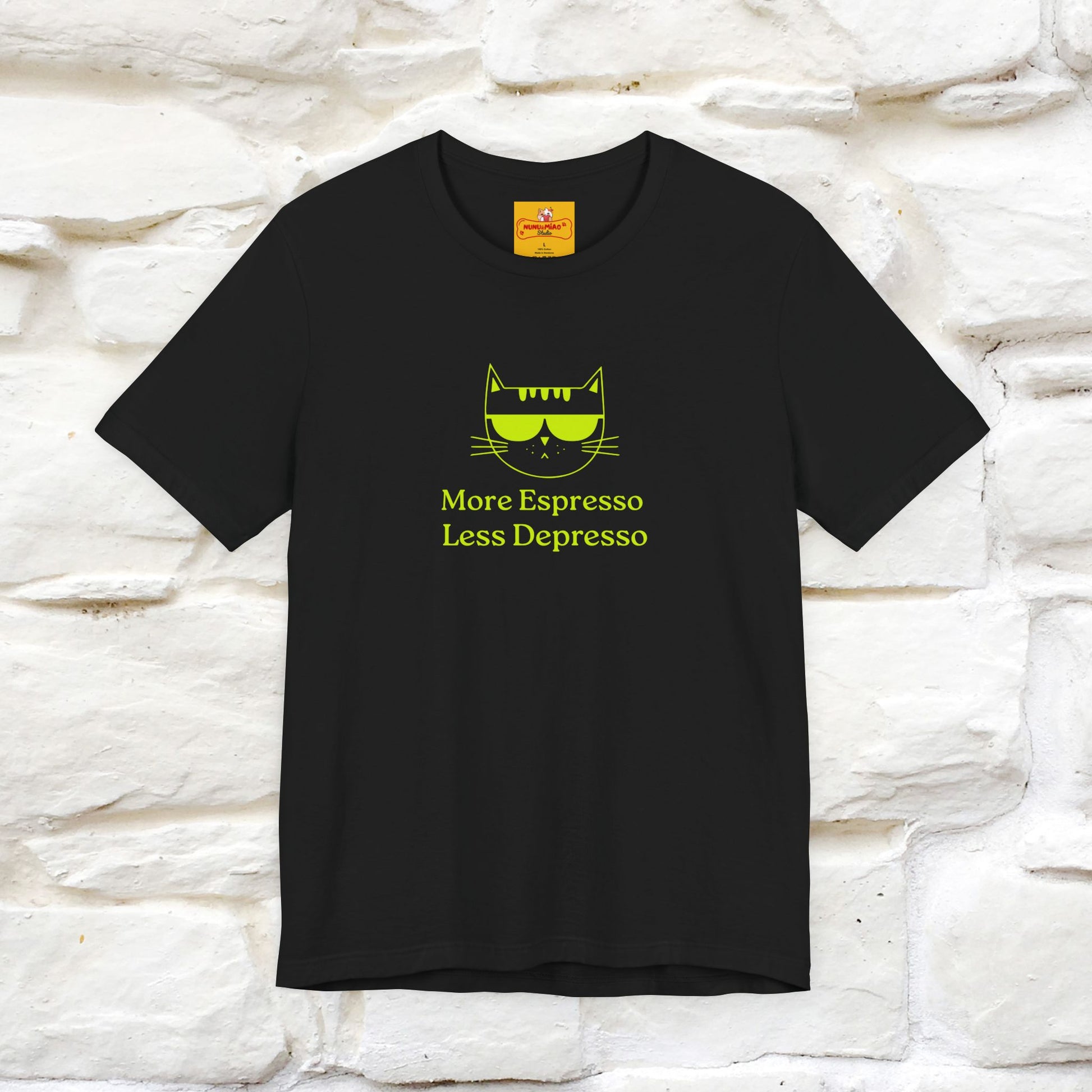 "More Espresso Less Depresso" |Cat T-Shirt | Nunu&Miao Studio - Nunu&Miao Studio