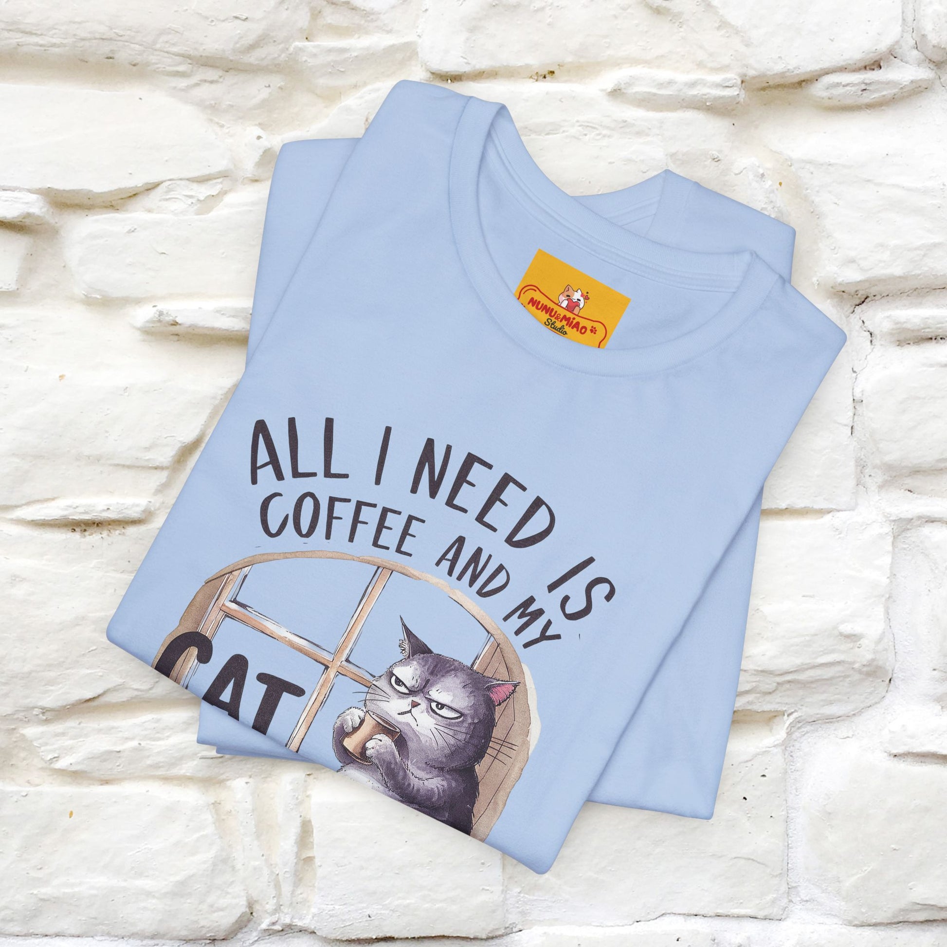 ''All I Need Is Coffee and My Cat, It's Too Peopley Outside''| Cat T-Shirt | Nunu&Miao Studio - Nunu&Miao Studio