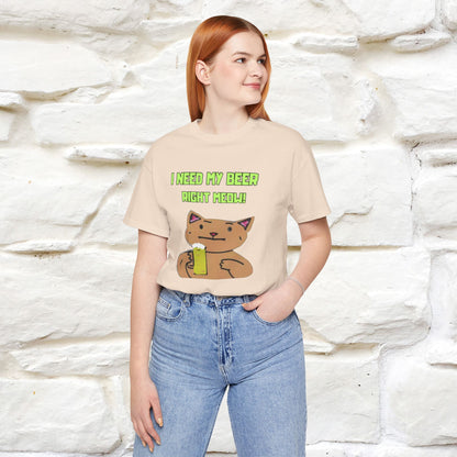 "I Need My Beer Right Meow!" Cat  T-shirt |Nunu&Miao Studio - Nunu&Miao Studio