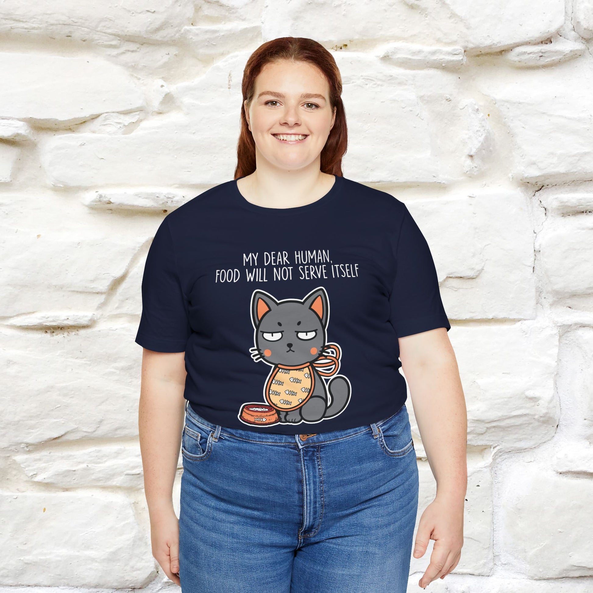 "Dear Human, Food Will Not Serve Itself" |Cat T-Shirt | Nunu&Miao Studio - Nunu&Miao Studio
