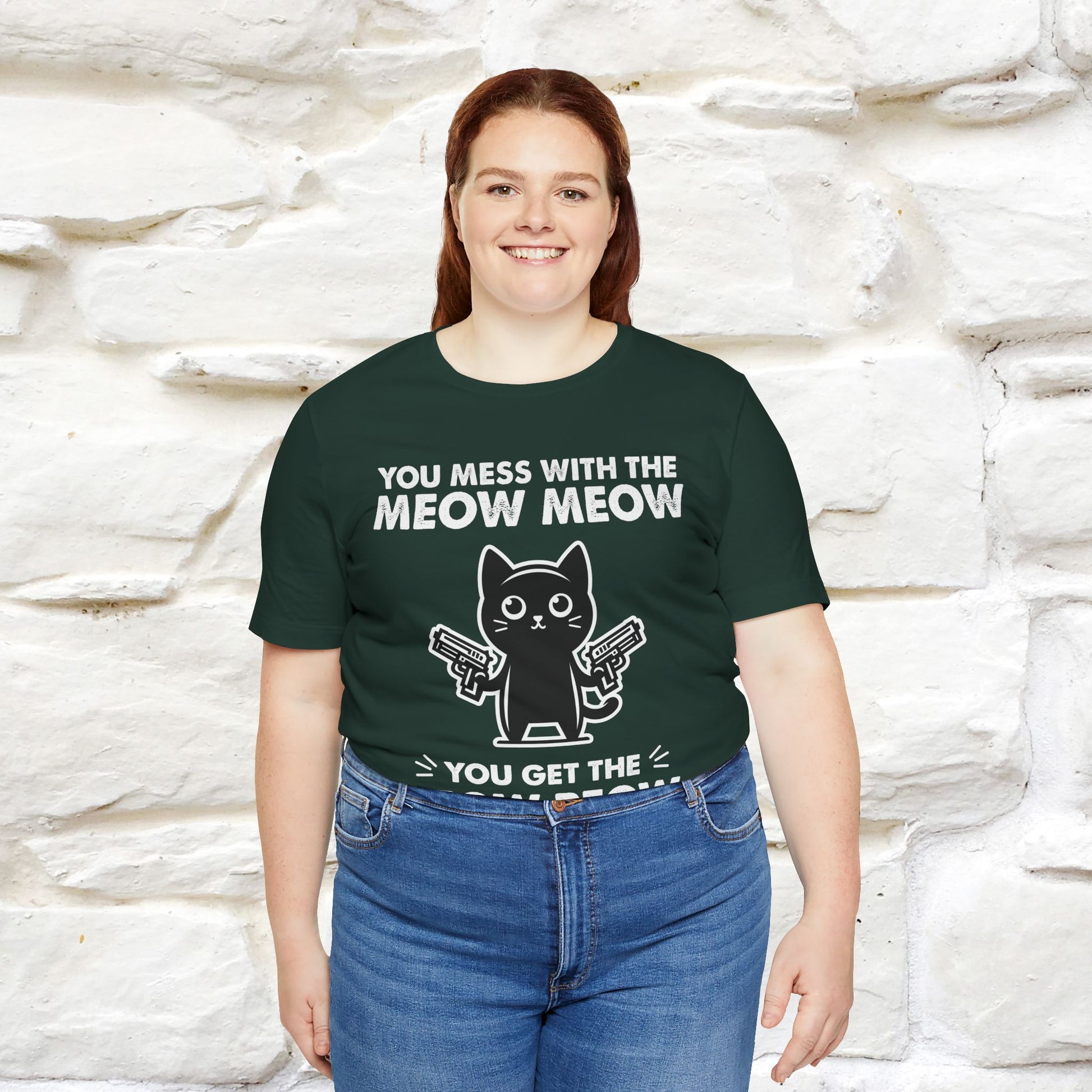 "You Mess With The Meow Meow, You Get The Peow Peow" Cat T-shirt |Nunu&Miao Studio - Nunu&Miao Studio