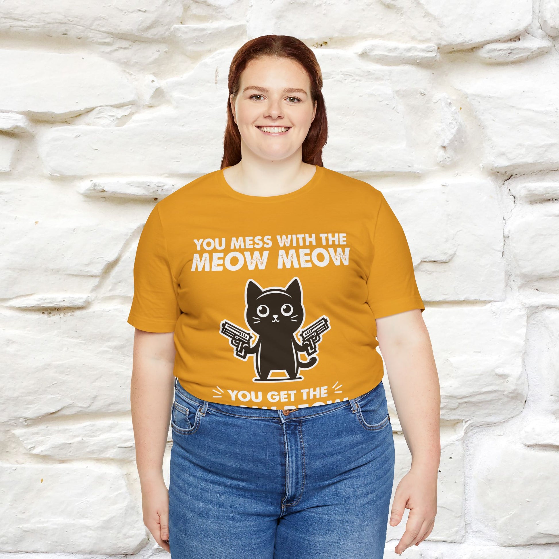 "You Mess With The Meow Meow, You Get The Peow Peow" Cat T-shirt |Nunu&Miao Studio - Nunu&Miao Studio