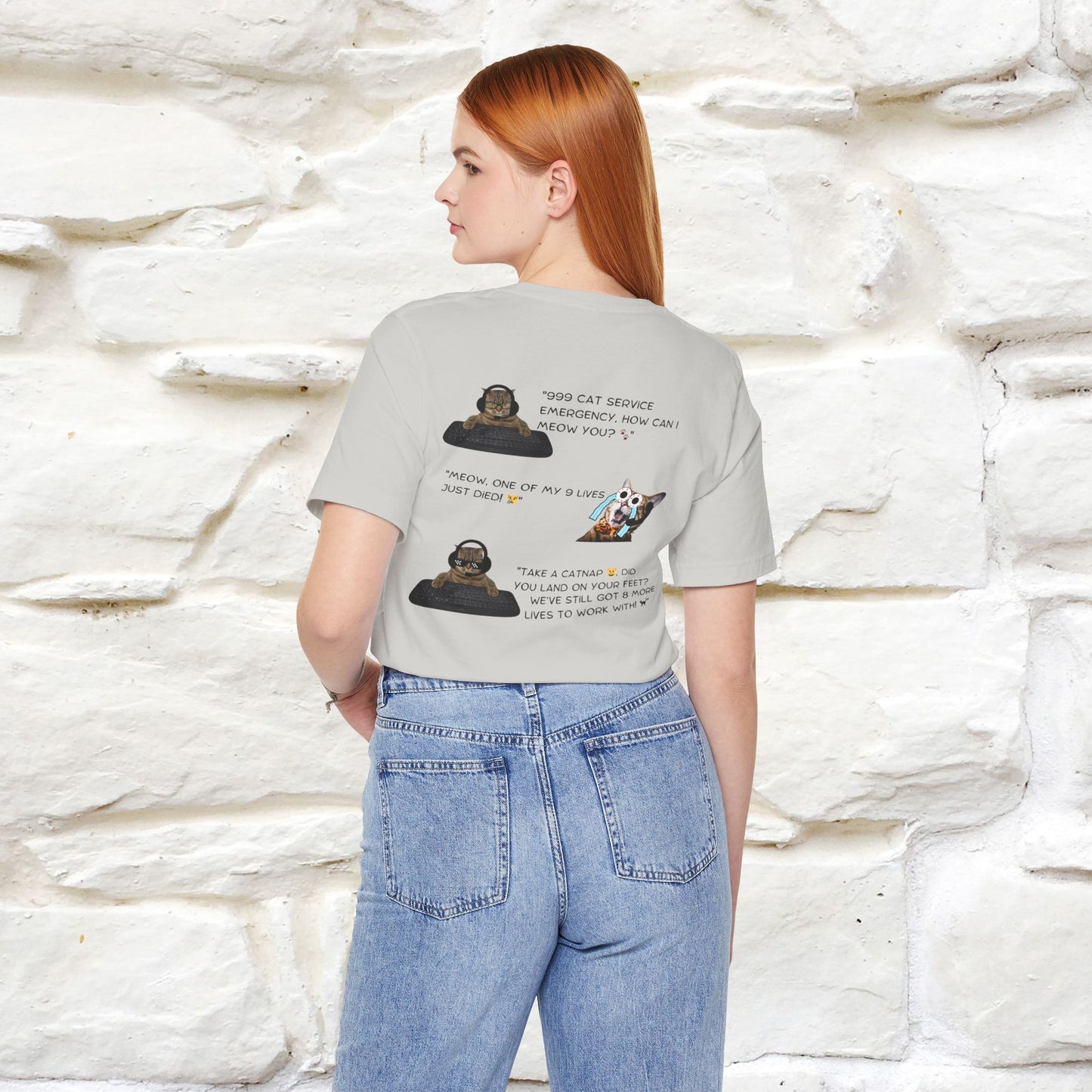 ''911 Emergency'' | Front & Back Design | Cat T-Shirt | Nunu&Miao Studio - Nunu&Miao Studio