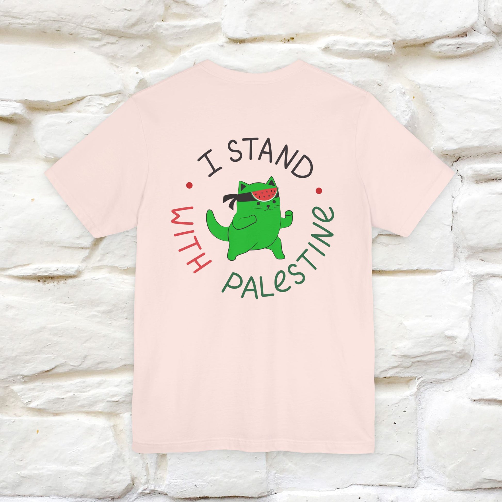 "I Love Palestine" Cat T-shirt | Front & Back Design |Nunu&Miao Studio - Nunu&Miao Studio