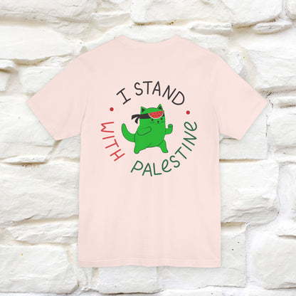 "I Love Palestine" Cat T-shirt | Front & Back Design |Nunu&Miao Studio - Nunu&Miao Studio