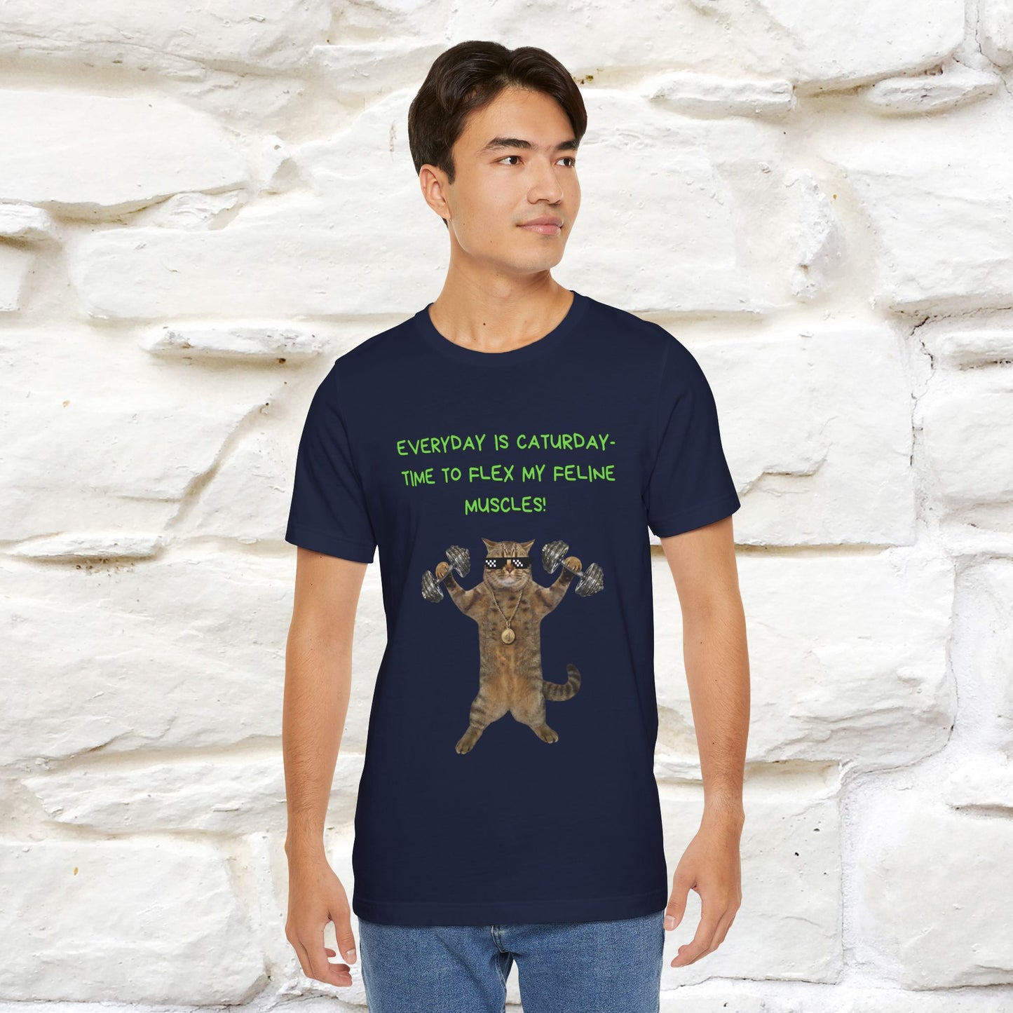"Everyday Is Caturday – Flex My Feline Muscle"| Funny Cat T-Shirt  |Nunu&Miao Sudio - Nunu&Miao Studio