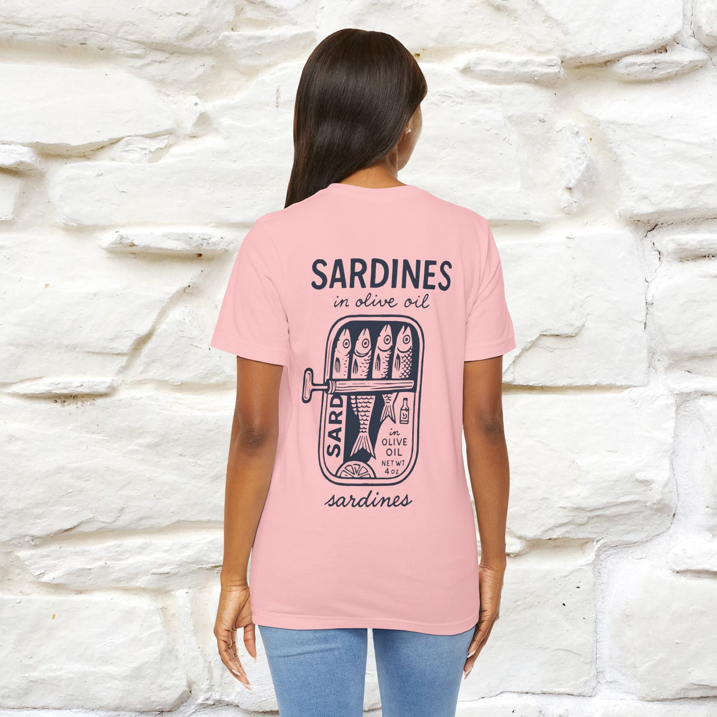 "Sardines In Olive Oil" Cute T-shirt | Front & Back Design|Nunu&Miao Studio - Nunu&Miao Studio