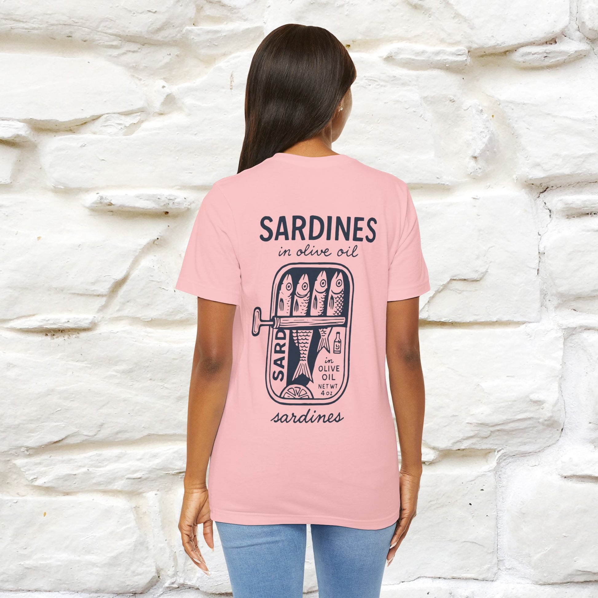 "Sardines In Olive Oil" Cute T-shirt | Front & Back Design|Nunu&Miao Studio - Nunu&Miao Studio