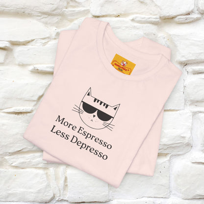 "More Espresso Less Depresso" |Cat T-Shirt | Nunu&Miao Studio - Nunu&Miao Studio