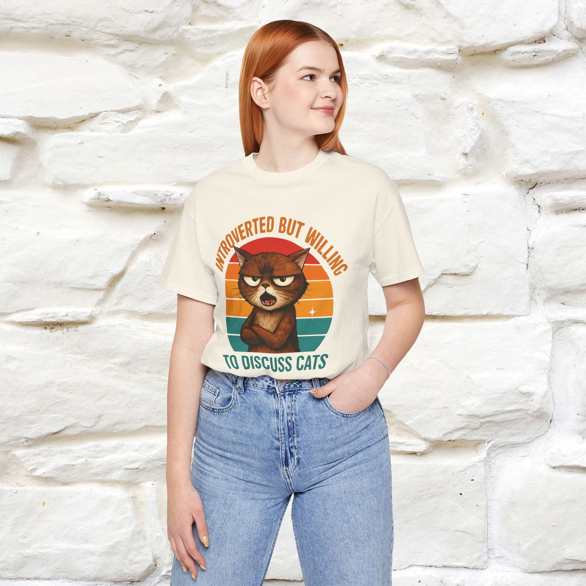 "Introverted But Willing To Discuss Cats" Antisocial Cat T-shirt |Nunu&Miao Studio - Nunu&Miao Studio