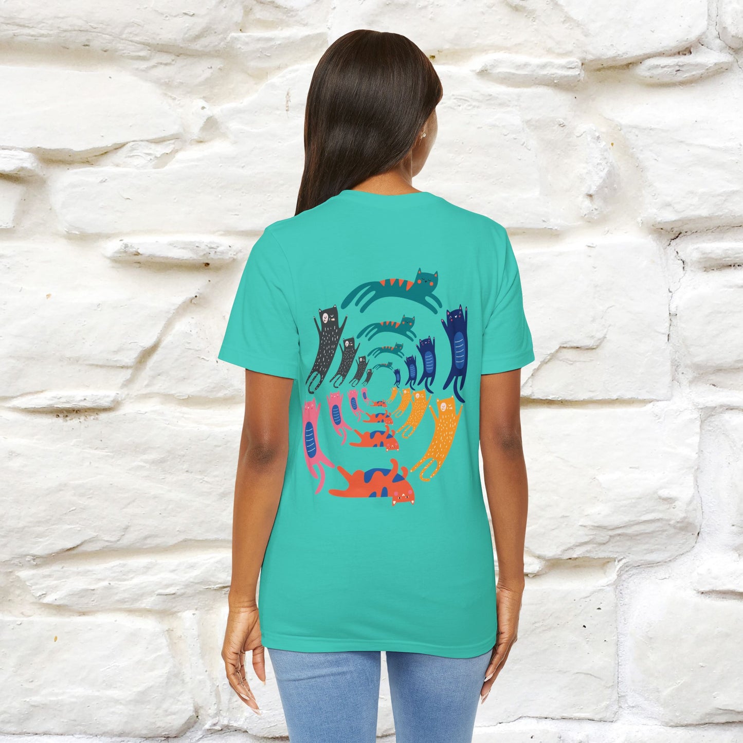 "The Hypnotic Meow'' Cat T-Shirt Front and Back Design | Nunu&Miao Studio - Nunu&Miao Studio