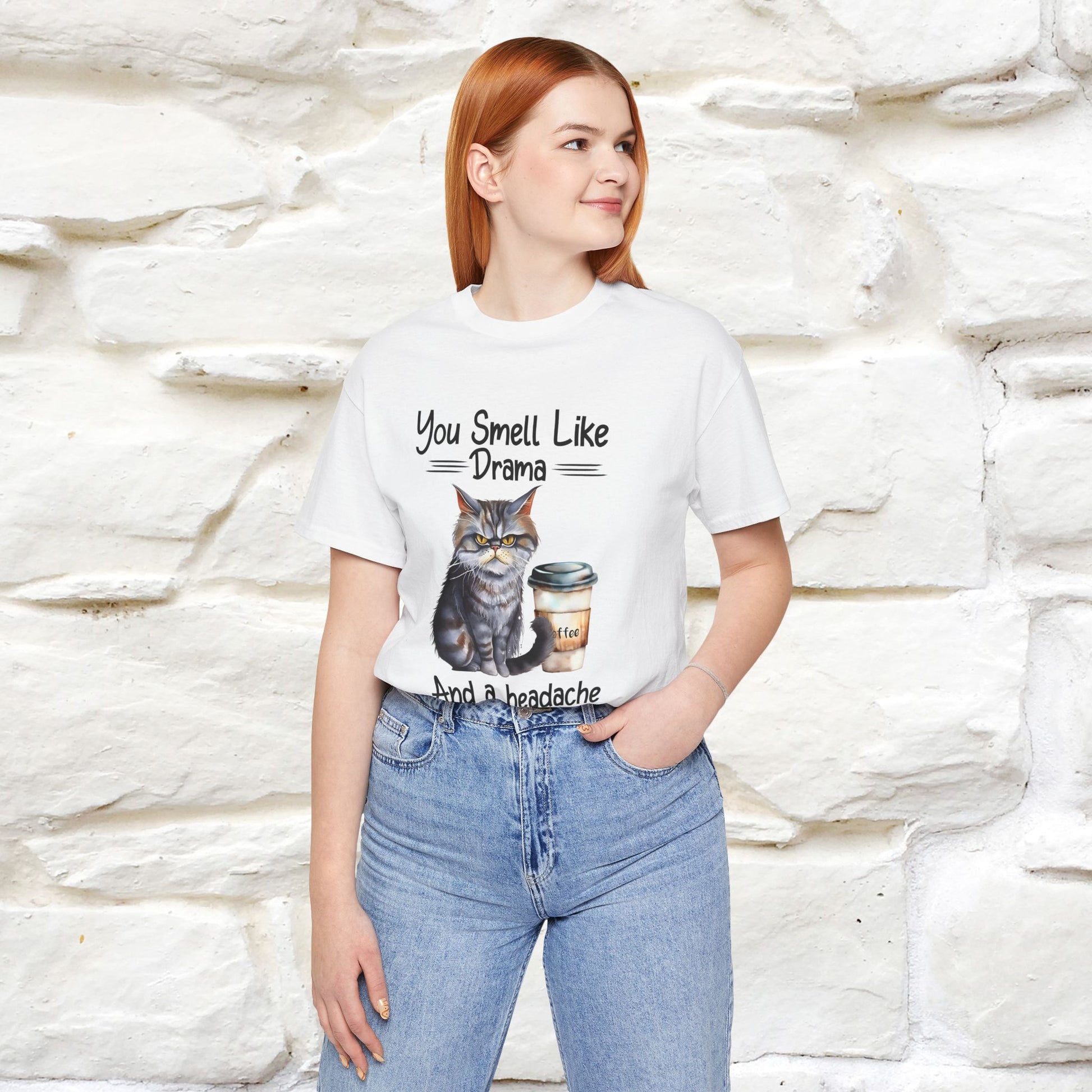 ''You Smell Like Drama and a Headache" Cat T-Shirt | Nunu&Miao Studio - Nunu&Miao Studio