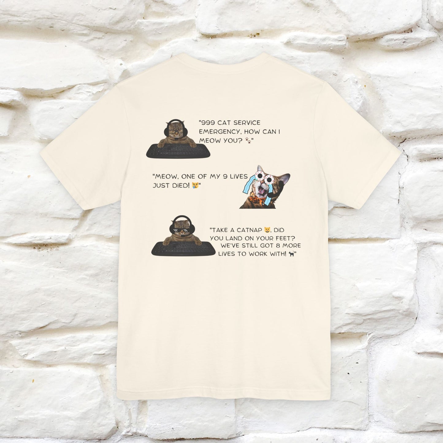''911 Emergency'' | Front & Back Design | Cat T-Shirt | Nunu&Miao Studio - Nunu&Miao Studio