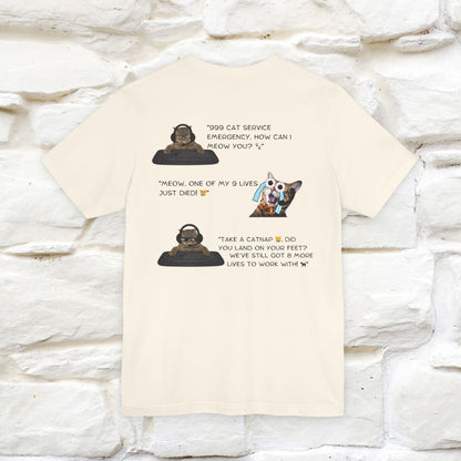 ''911 Emergency'' | Front & Back Design | Cat T-Shirt | Nunu&Miao Studio - Nunu&Miao Studio