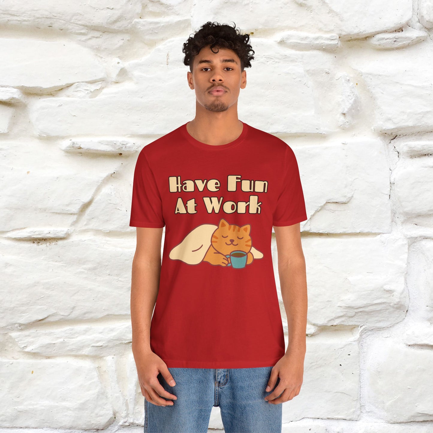 "Have Fun At Work" Cat T-shirt |Nunu&Miao Studio - Nunu&Miao Studio