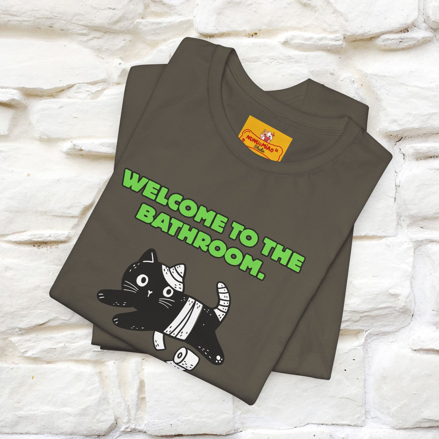 "Welcome To The Bathroom..."Funny  Cat T-shirt |Nunu&Miao Studio - Nunu&Miao Studio