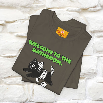 "Welcome To The Bathroom..."Funny  Cat T-shirt |Nunu&Miao Studio - Nunu&Miao Studio