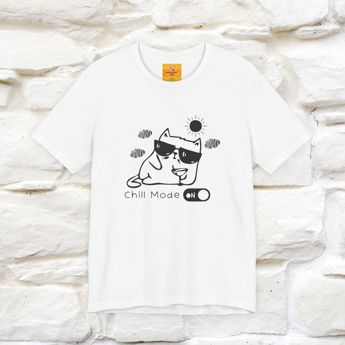 ''Chill Mode on'' Cat T-Shirt Front and Back Design | Nunu&Miao Studio