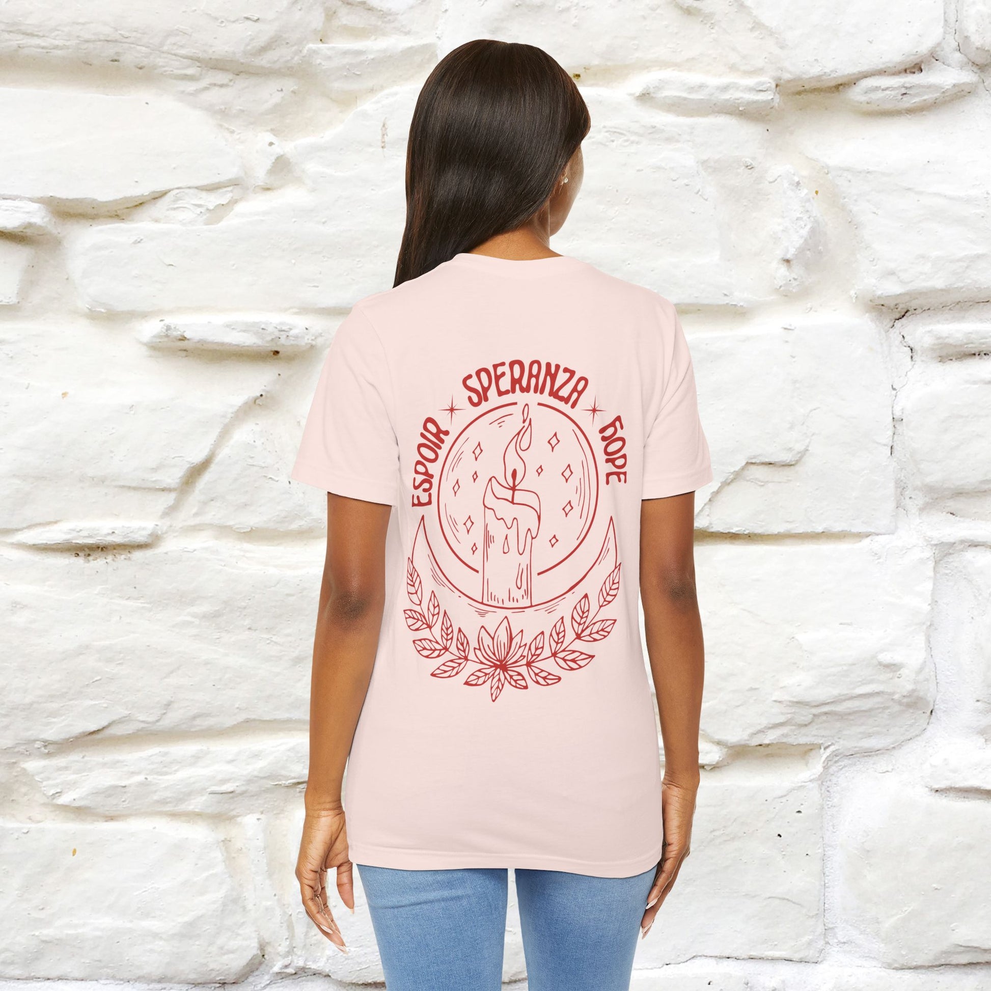 "Espoir Speranza Hope'' Cat T-Shirt Front and Back Design | Nunu&Miao Studio - Nunu&Miao Studio