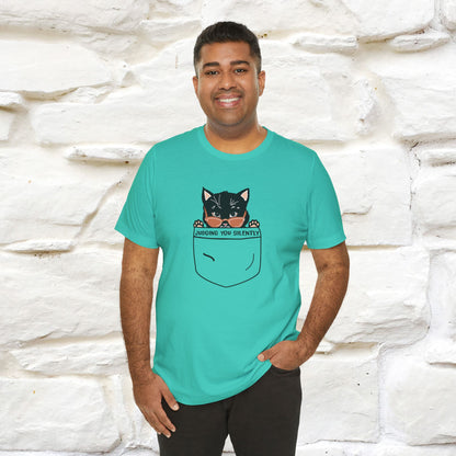 ''Judging You Silently'' | Cat T-Shirt for Men | Nunu&Miao Studio - Nunu&Miao Studio