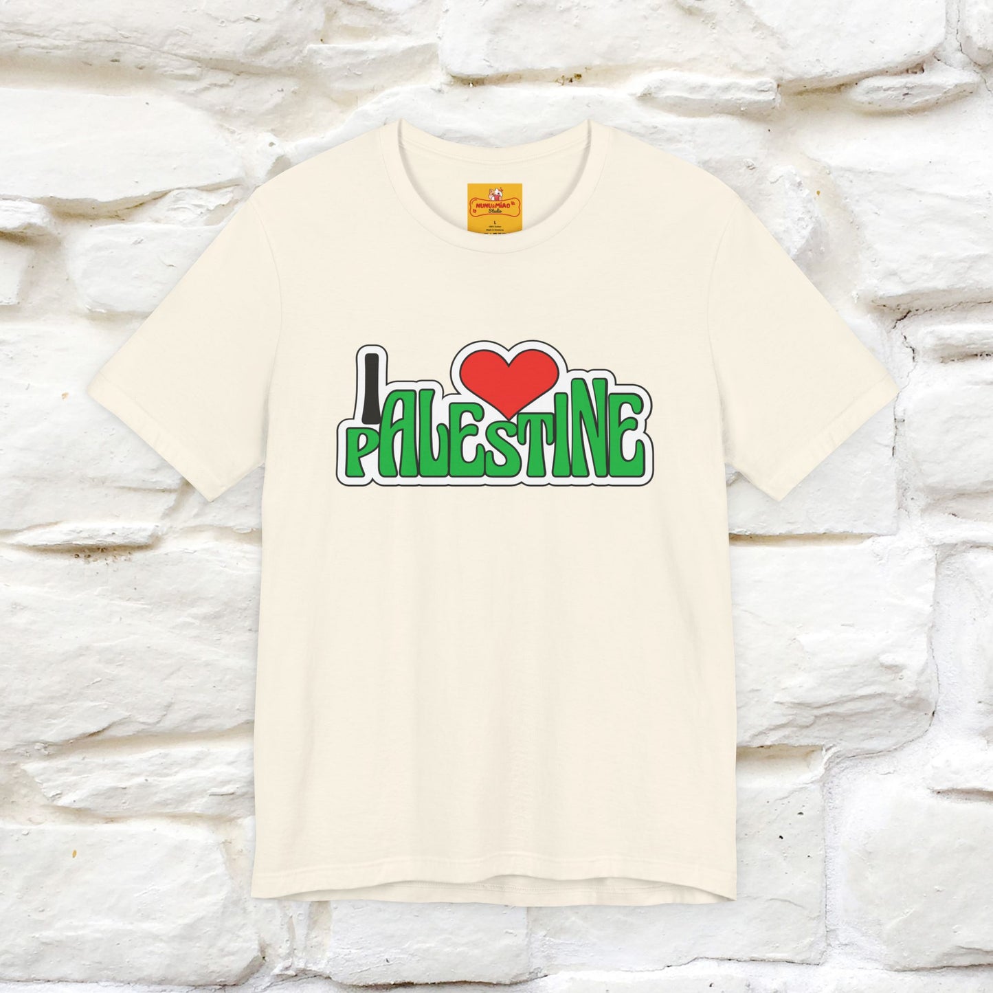 "I Love Palestine" Cat T-shirt | Front & Back Design |Nunu&Miao Studio - Nunu&Miao Studio