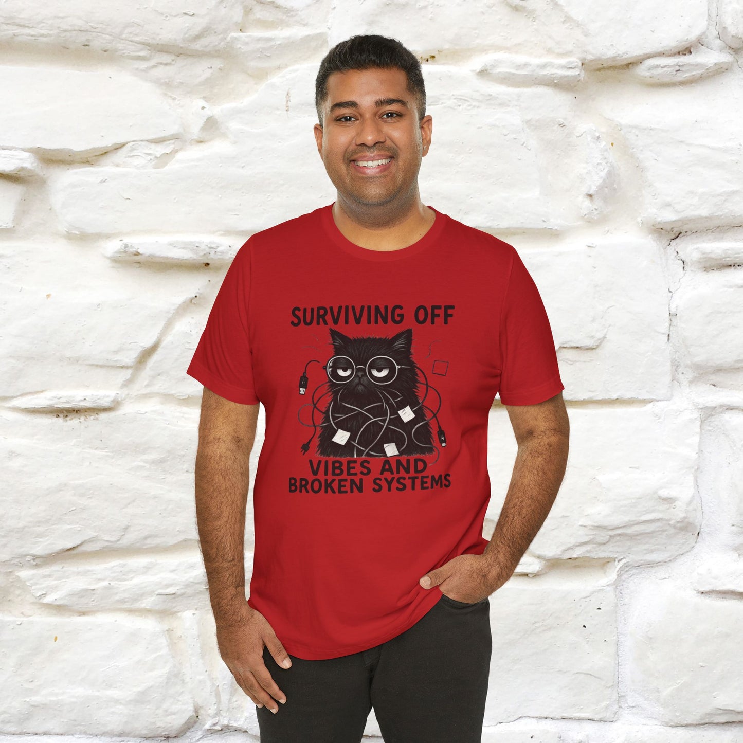 "Surviving Off...Vibes And Broken .. " |Cat T-Shirt | Nunu&Miao Studio - Nunu&Miao Studio