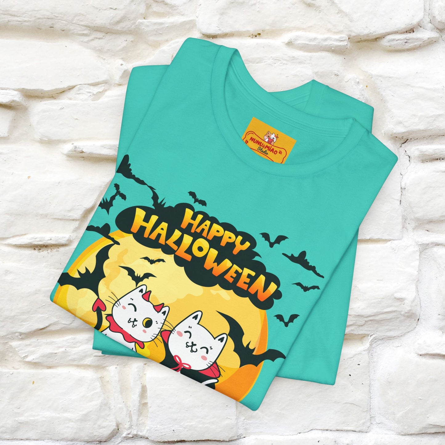"Happy Halloween Cat Couple " Cat  T-shirt |Nunu&Miao Studio - Nunu&Miao Studio