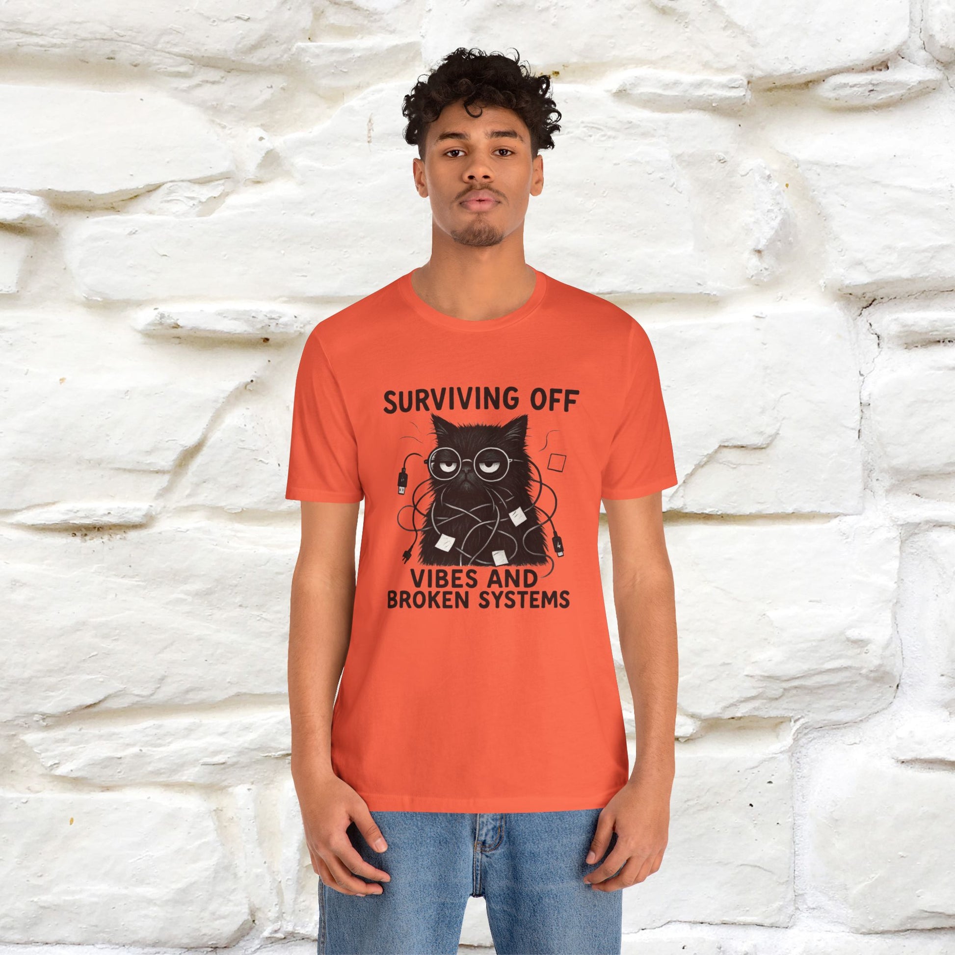 "Surviving Off...Vibes And Broken .. " |Cat T-Shirt | Nunu&Miao Studio - Nunu&Miao Studio