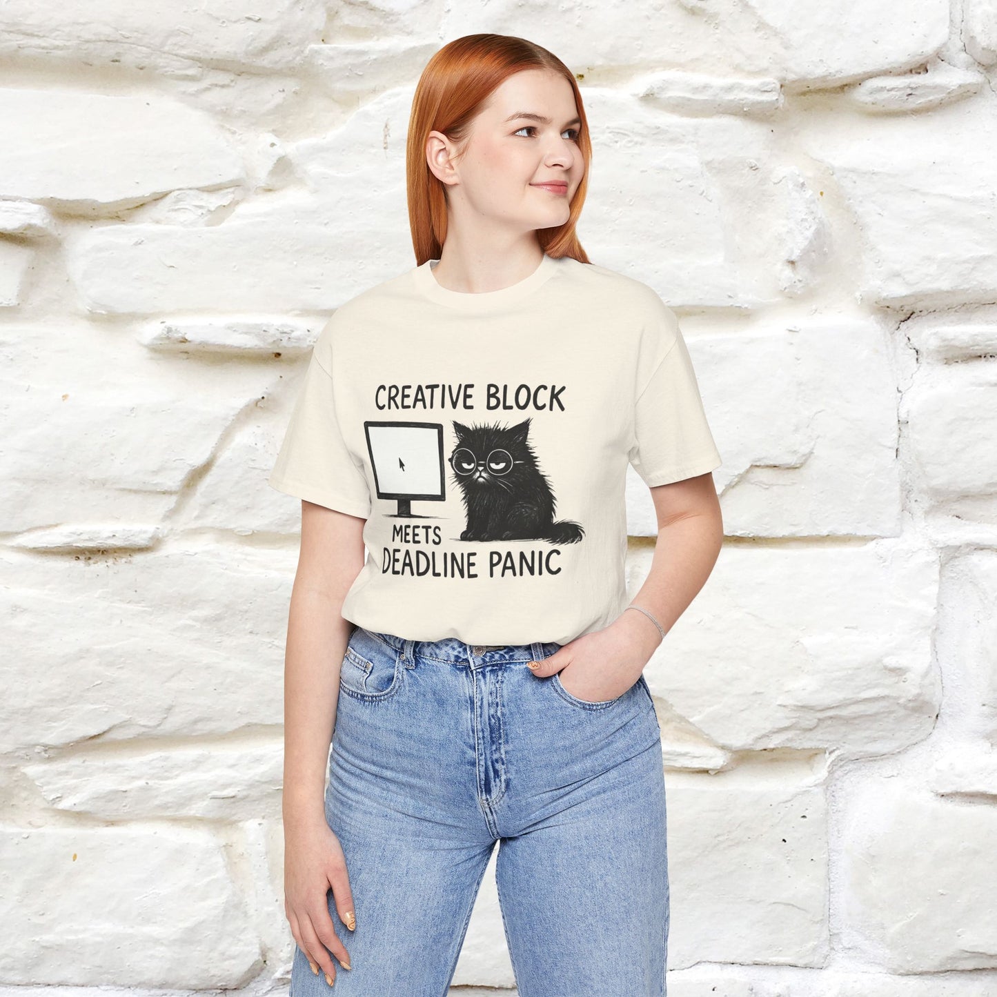 "Creative Block Meets Deadline..." |Cat T-Shirt | Nunu&Miao Studio - Nunu&Miao Studio