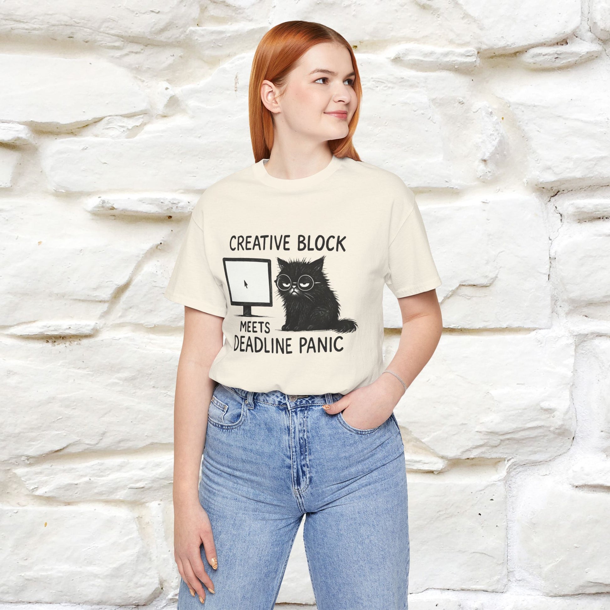 "Creative Block Meets Deadline..." |Cat T-Shirt | Nunu&Miao Studio - Nunu&Miao Studio