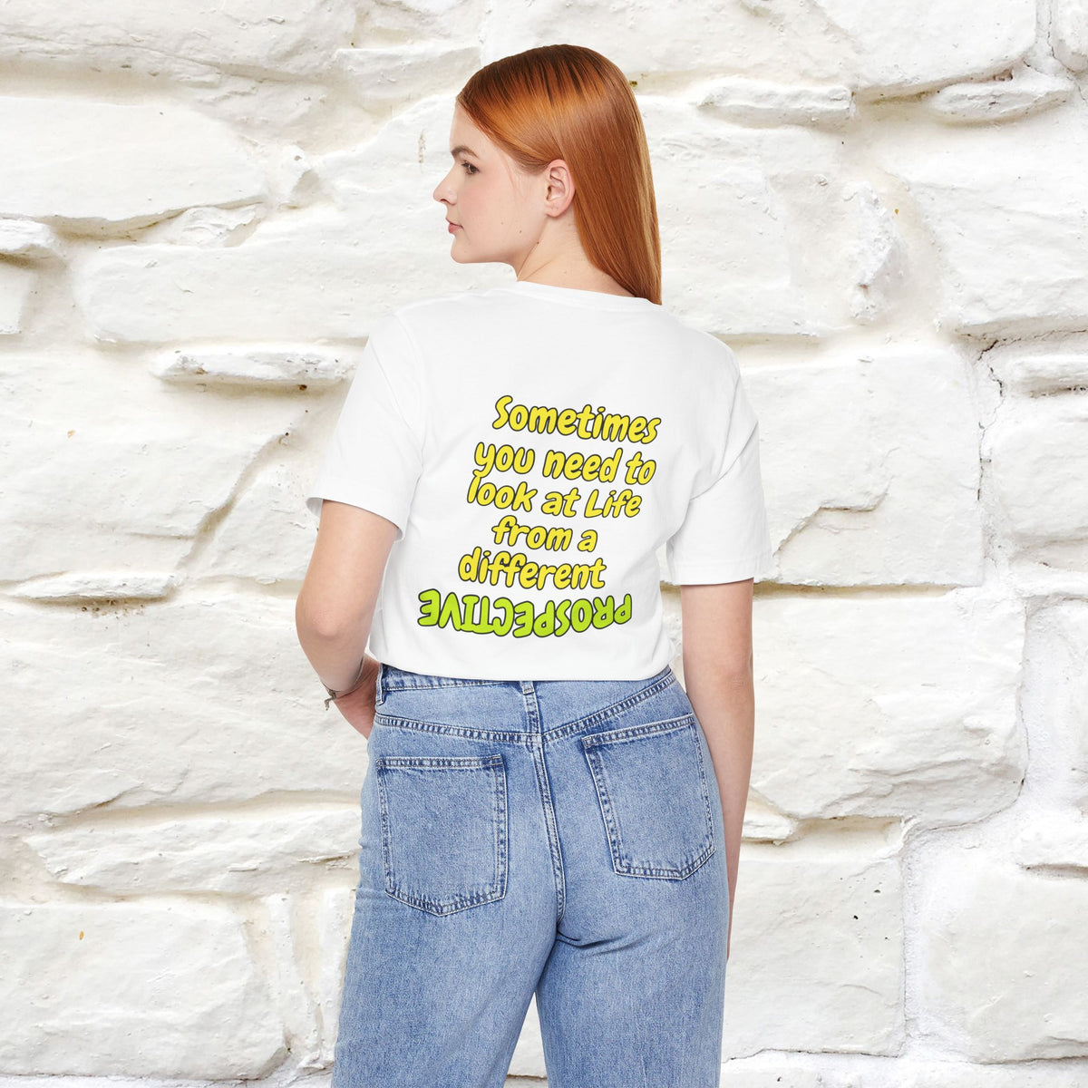 "Sometimes You Need to Look at Life from a Different Perspective" Cat T-Shirt | Front & Back Design | Nunu&Miao Studio