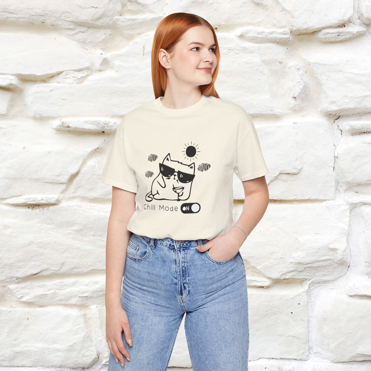 ''Chill Mode on'' Cat T-Shirt Front and Back Design | Nunu&Miao Studio