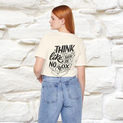 "Think Like There Is No Box" Cat T-Shirt| Front & Back Design | Nunu&Miao Studio - Nunu&Miao Studio