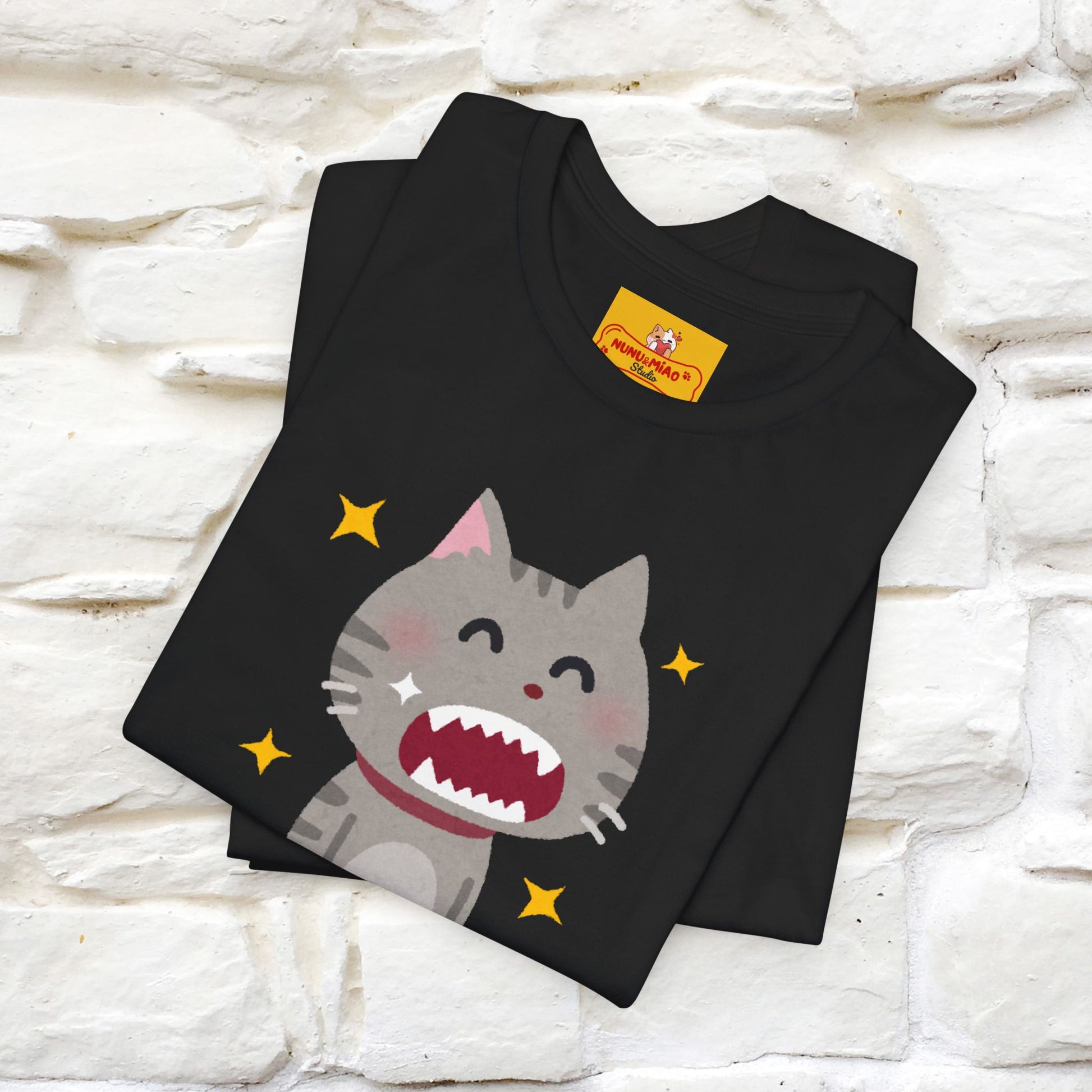 "Smile, Sparkle, Shine" Cat T-Shirt | Front & Back Design | Nunu&Miao Studio - Nunu&Miao Studio