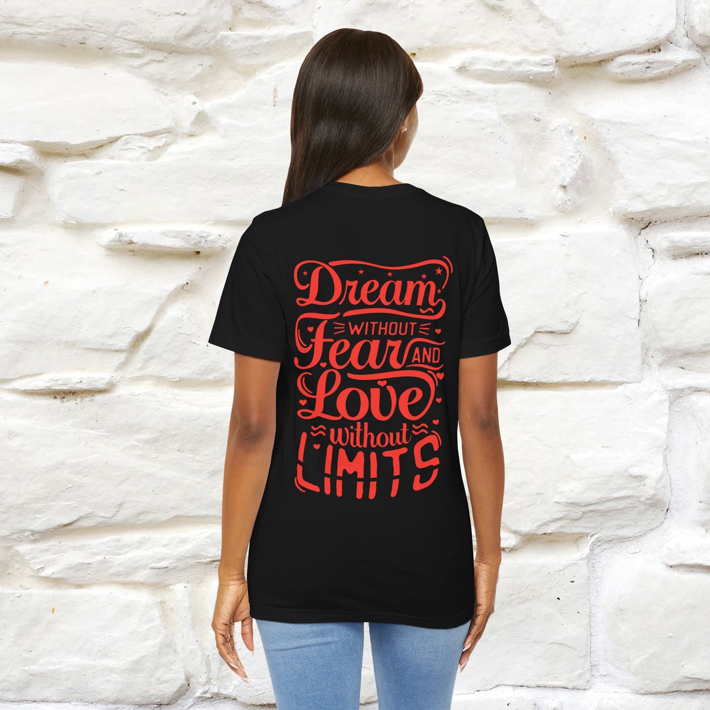 "Dream Without Fear And Love Without Limits'' Cat T-Shirt | Front & Back Design | Nunu&Miao Studio - Nunu&Miao Studio
