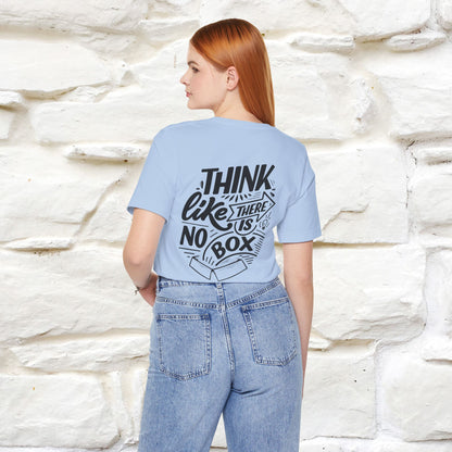 "Think Like There Is No Box" Cat T-Shirt| Front & Back Design | Nunu&Miao Studio - Nunu&Miao Studio